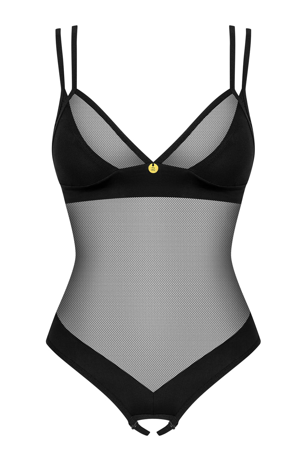 Crotchless Mesh Black Teddy: Obsessive Lingerie Ultimate Allure