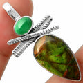 Turkish Rainforest Chrysocolla & Green Onyx Pendant P-1268 SDP111801