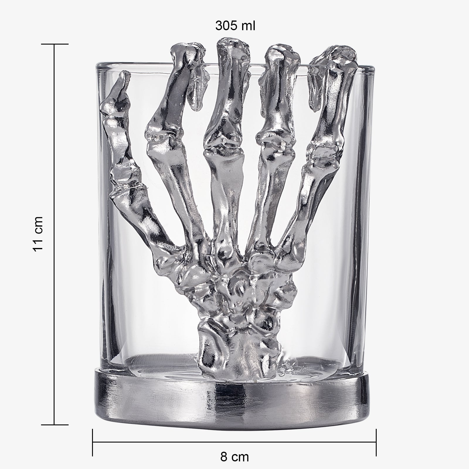 Skeleton Whiskey Glass Tumbler | Set of 2 | 10oz Glasses 4.3" H, Goth Gifts, Skeleton Gifts, Skeleton Decor, Spooky Wine Gift Set, Perfect for Themed Parties