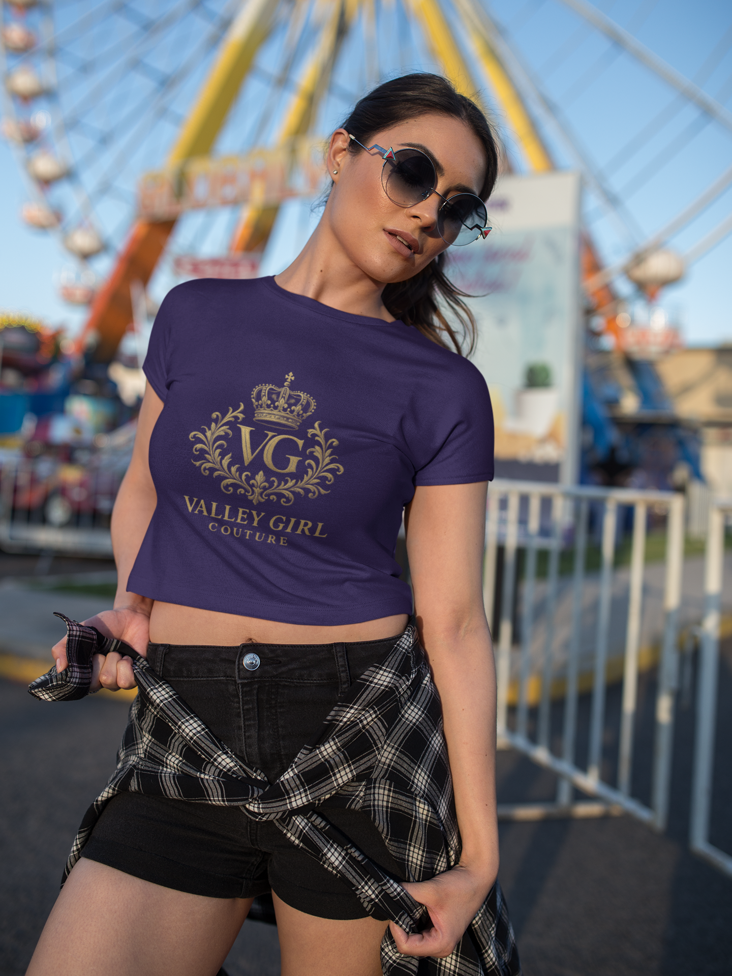 Valley Girl Cropped Top(Dark Purple)