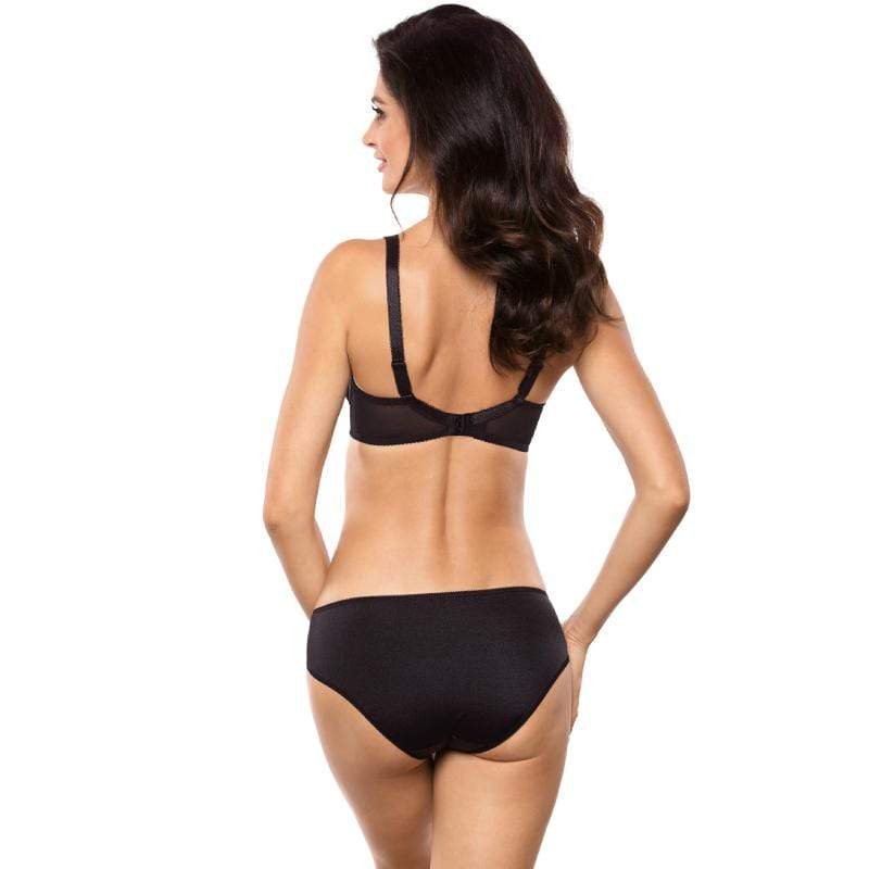 Sheer Embroidered Bikini Panty Gorteks Onyx