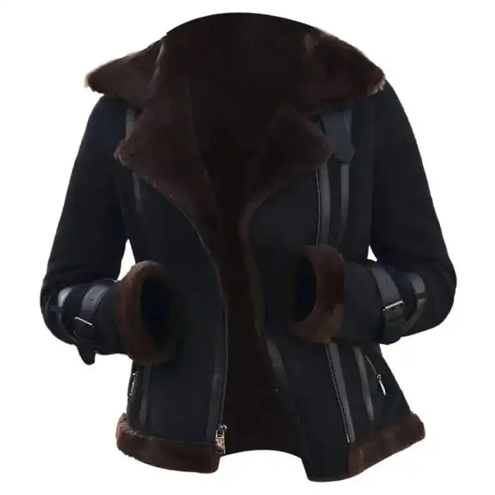 Women’s Meghan Aviator Bomber Fur Jacket